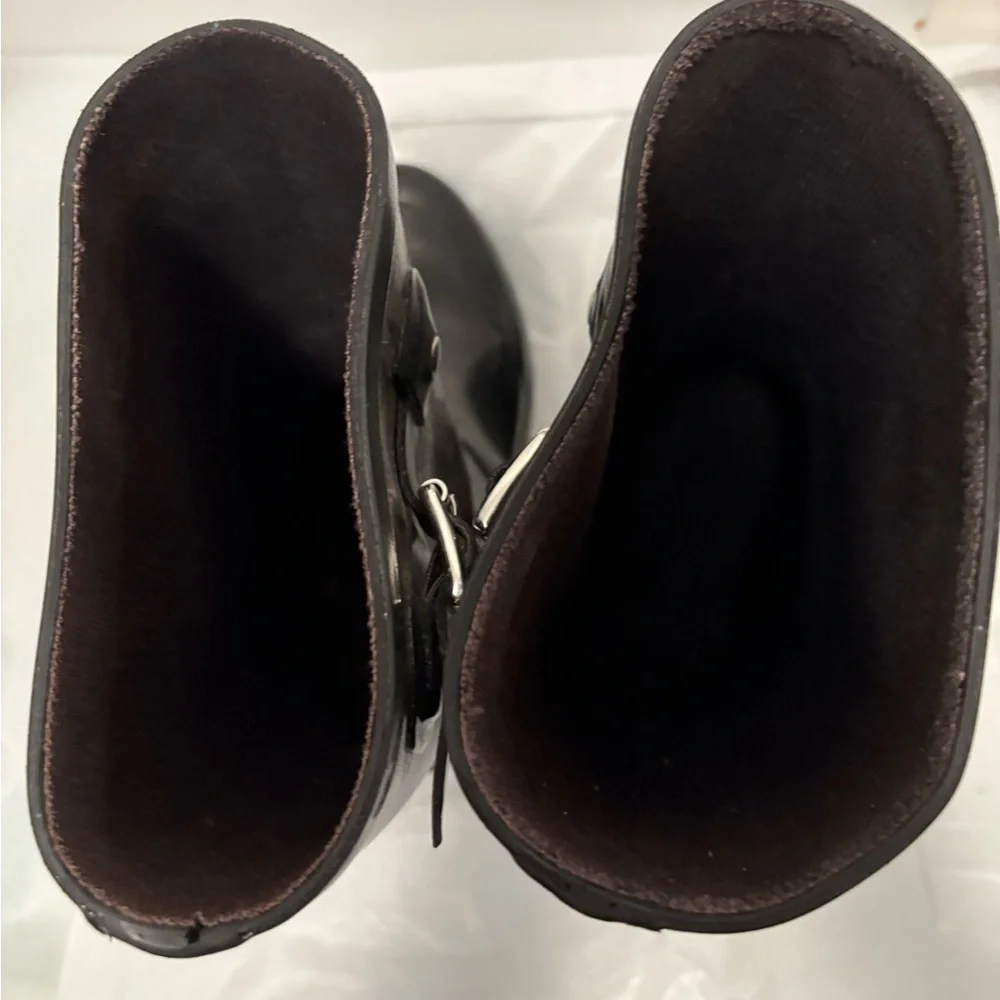 Michael Kors Black and Brown Monogram Boots 8.0